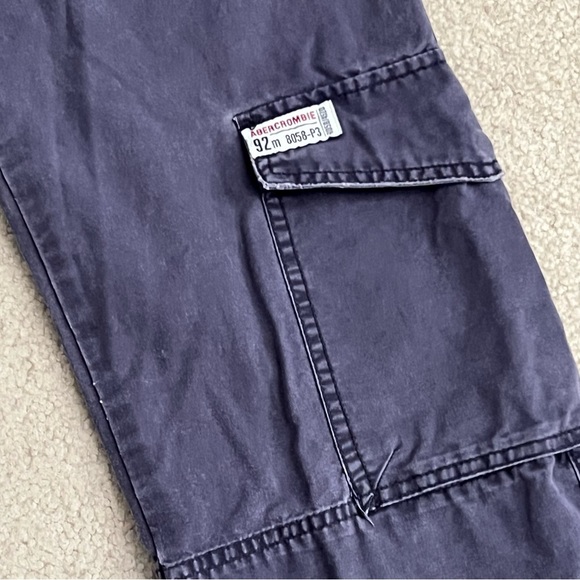 Vintage 90s Abercrombie & Fitch Paratroop Issue A92 Navy Blue Cargo Crop Pants - Picture 4 of 10